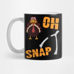 Oh Snap Wishbone Funny Thanksgiving T Shirt Family Feast Tee Mug